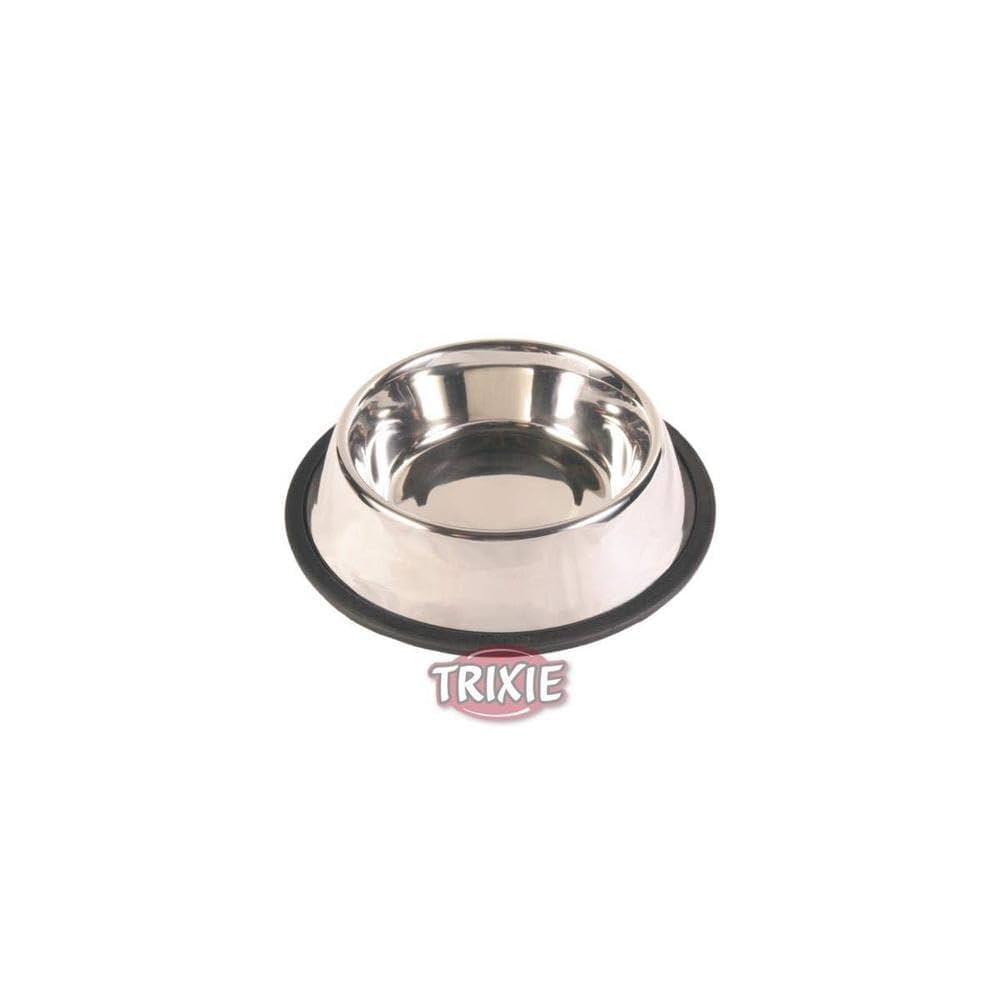 TRIXIE Gamelle en acier inoxydable avec base antidérapante caoutchouc 0,7L ø 21cm