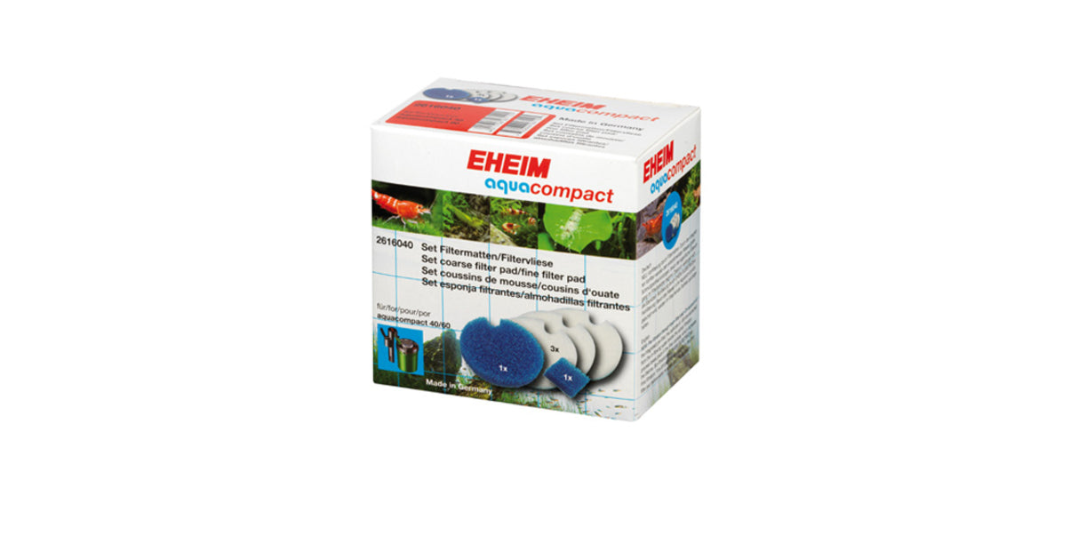 EHEIM Mousse Aquacompact 40/60 Lot de 2 mousses bleues + 3 mousses blanches pour filtre aquarium
