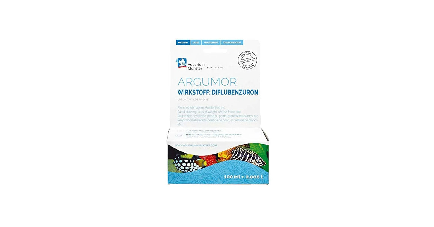 MUNSTER AQUARIUM Argumor 20ml (ED+EM) Traitement antiparasitaire pour poissons jusqu'à 400L
