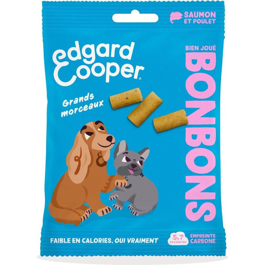 EDGARD COOPER Bonbons Bien Joué Saumon et Poulet Sans Céréales Chien Adulte 50g