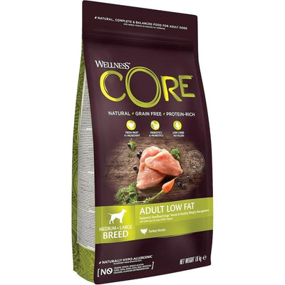 WELLNESS CORE Low Fat Croquettes pour Chien Adulte Dinde 1.8kg