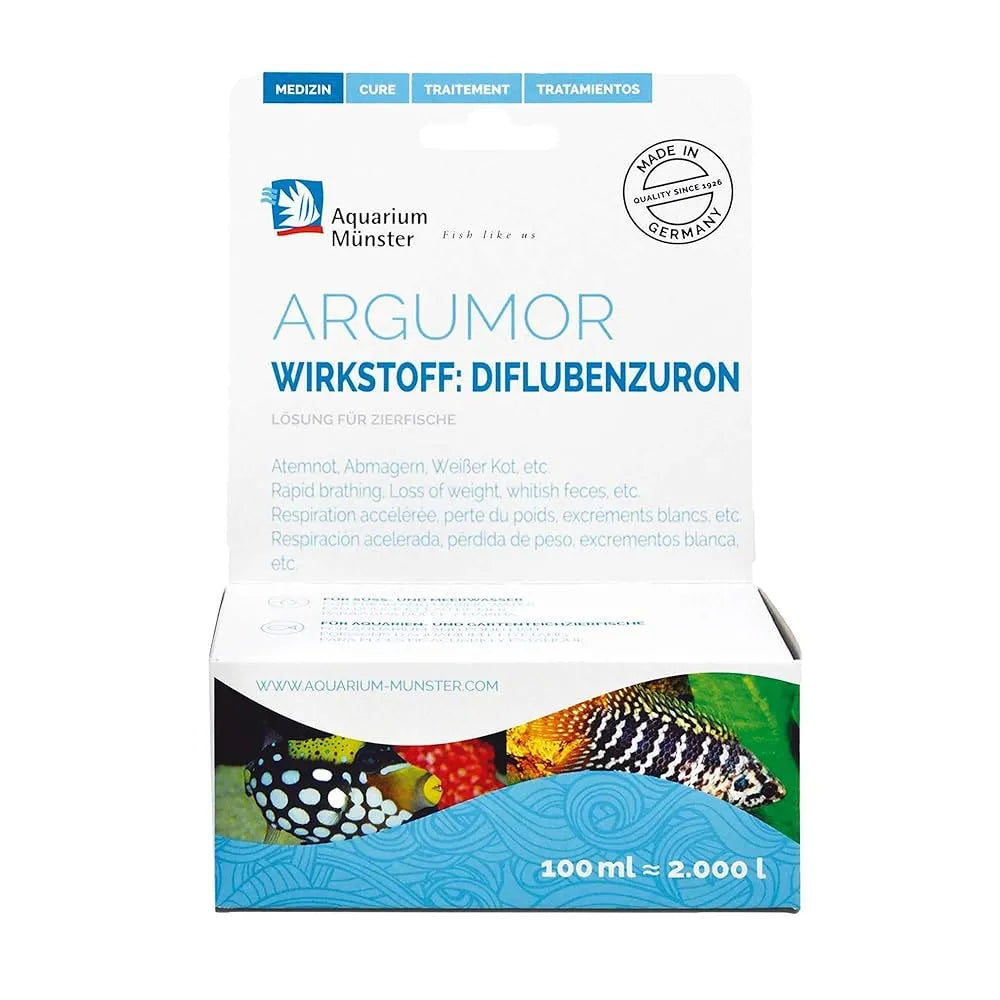 MUNSTER AQUARIUM Argumor 20ml (ED+EM) Traitement antiparasitaire pour poissons jusqu'à 400L