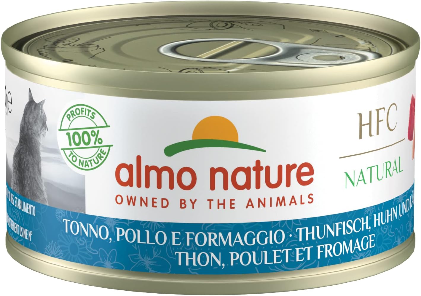 ALMO NATURE HFC Natural Thon, Poulet et Fromage 70g (Lot de 24)