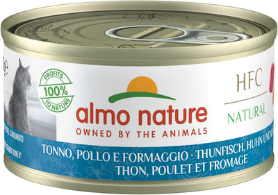 ALMO NATURE HFC Natural Thon, Poulet et Fromage 70g (Lot de 24)