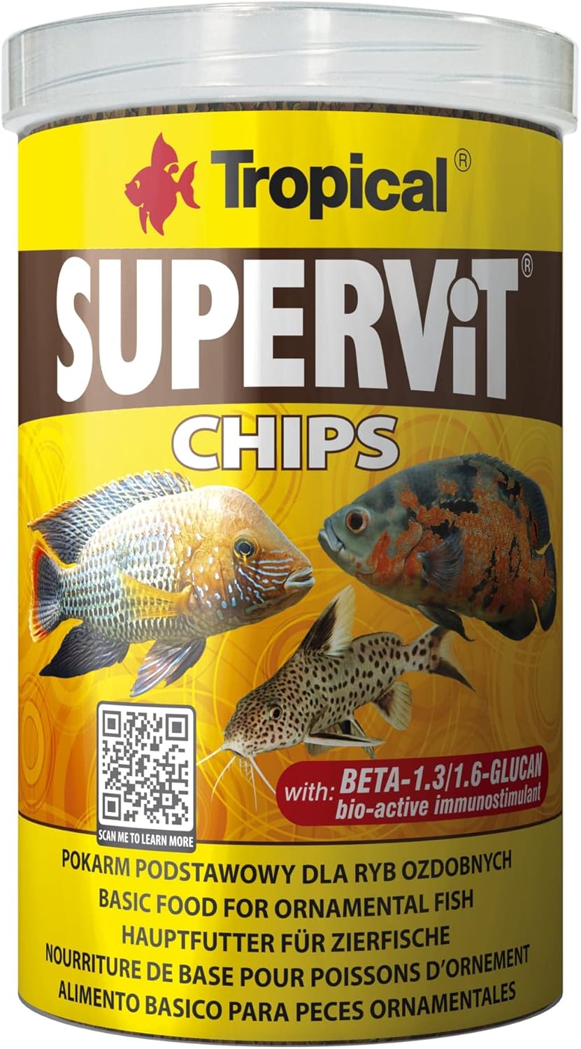 TROPICAL SUPERVIT Chips 1000ml Nourriture de Base pour Poissons d'Ornement 520g