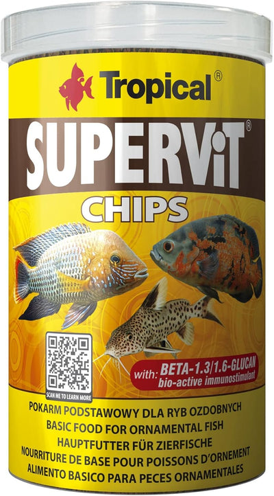 TROPICAL SUPERVIT Chips 1000ml Nourriture de Base pour Poissons d'Ornement 520g