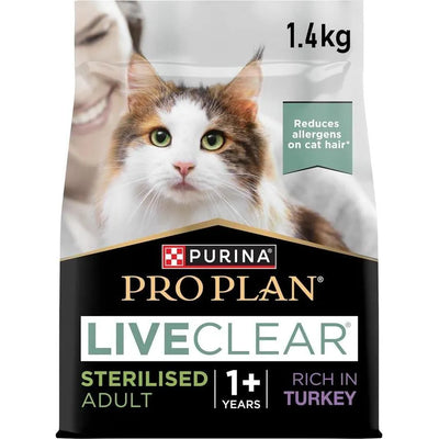 PRO PLAN STERILISED ADULT 1+ LIVECLEAR Riche en Dinde 1.4kg