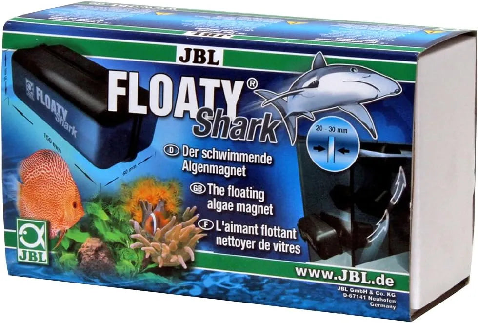 JBL Floaty Shark Aimant Nettoyeur de Vitres pour Aquarium Vitres jusqu'à 30 mm