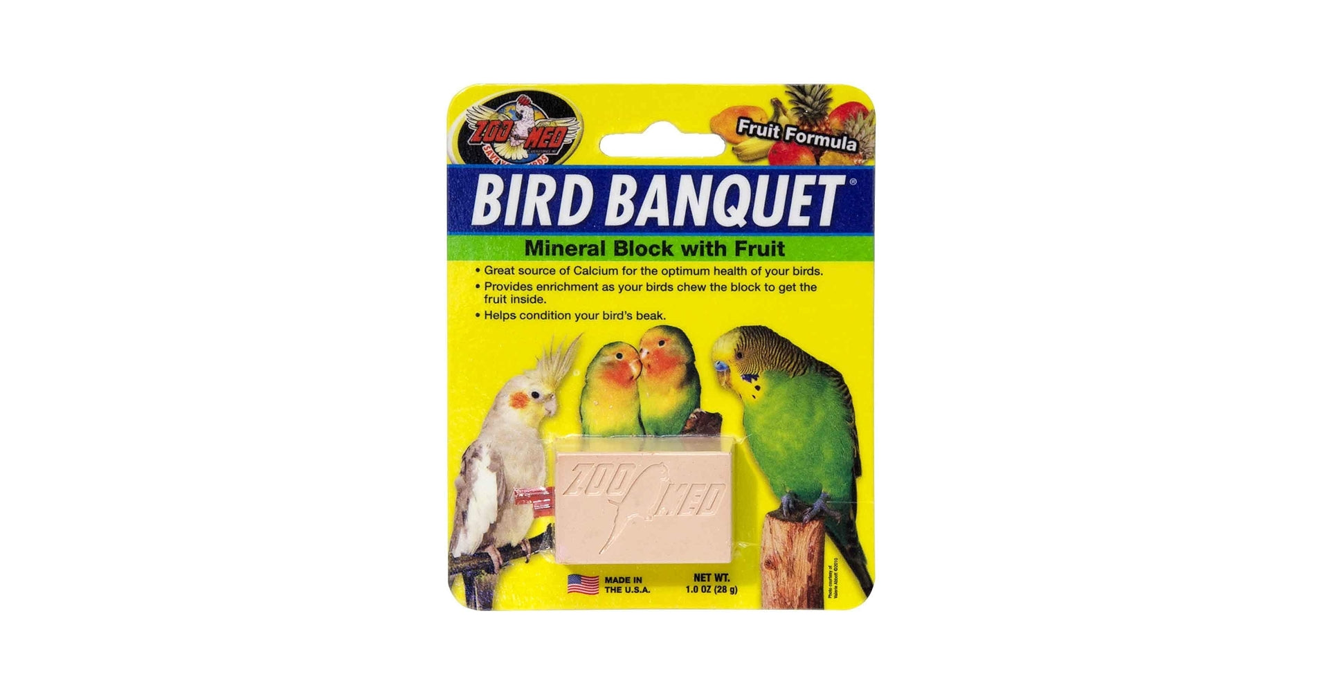 ZOOMED Bird Banquet Mineral Block with Fruit Small 1.25oz
