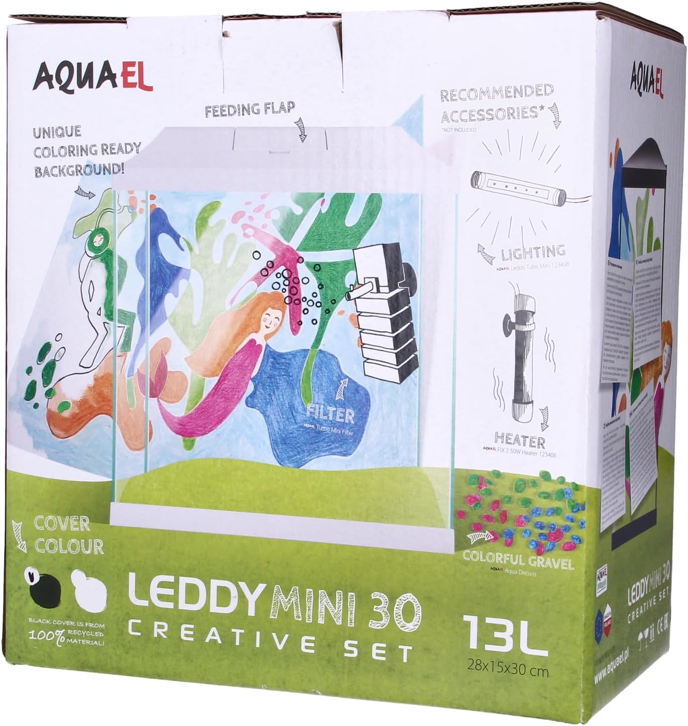 AQUAEL Aquarium Set Leddy Mini 30 Blanc 13L