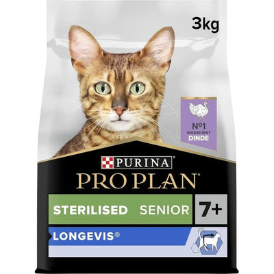 PRO PLAN Sterilised Senior 7+ LONGEVIS riche en dinde de haute qualité 3kg