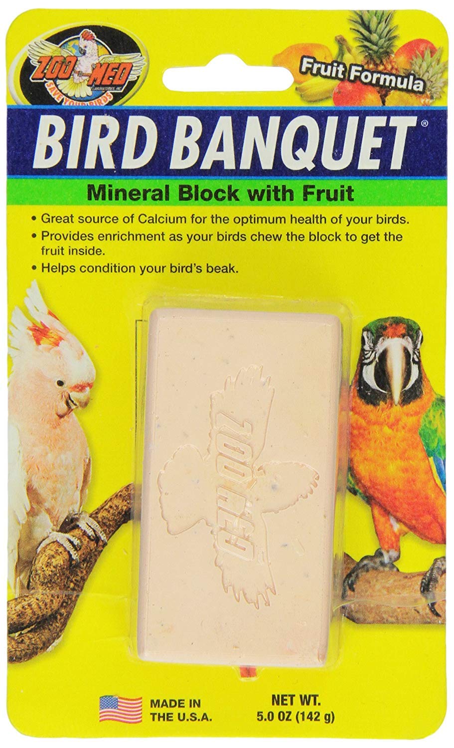 ZOOMED Bird Banquet Mineral Block with Fruit Small 1.25oz