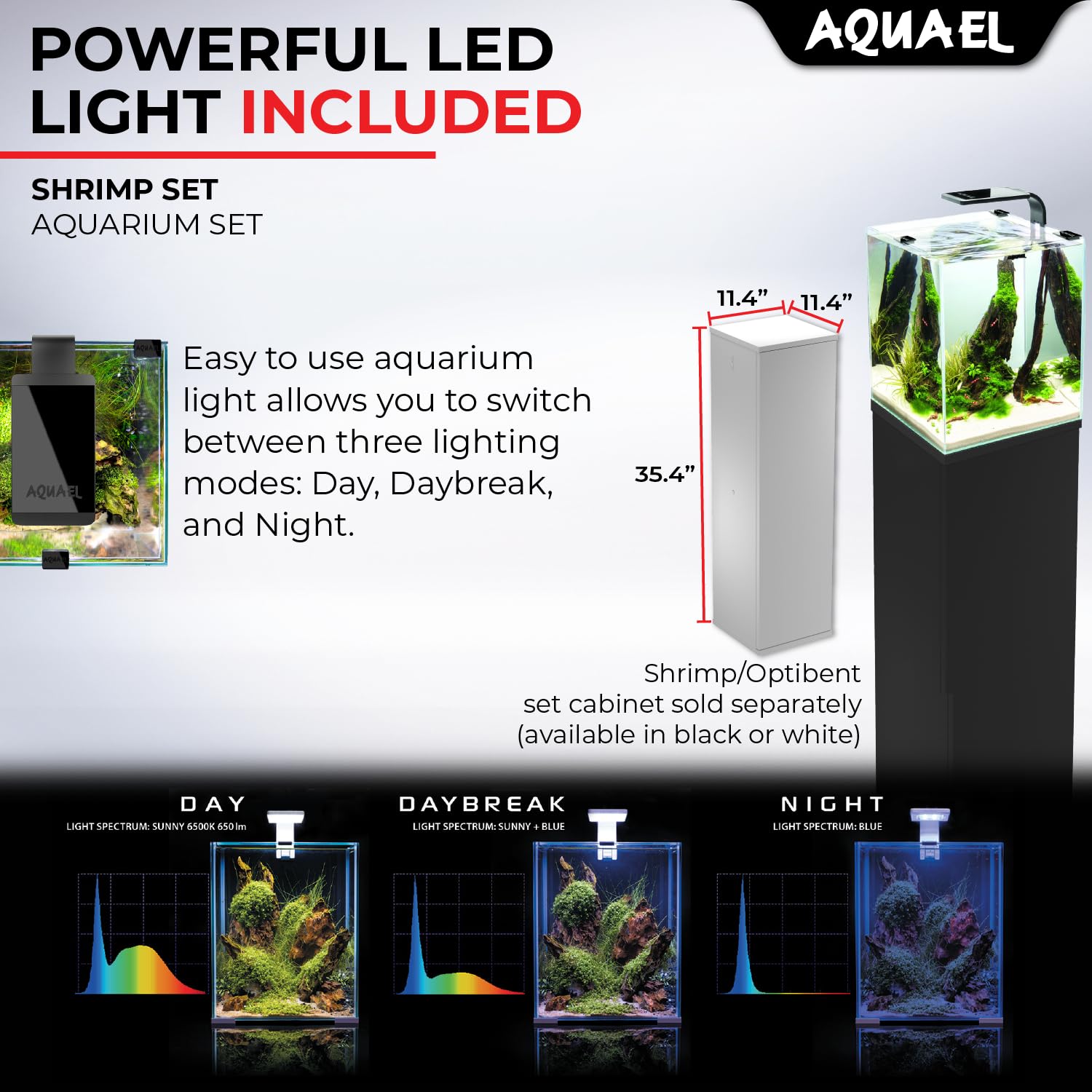 AQUAEL Aquarium Shrimp Set Smart Day & Night 10L Blanc