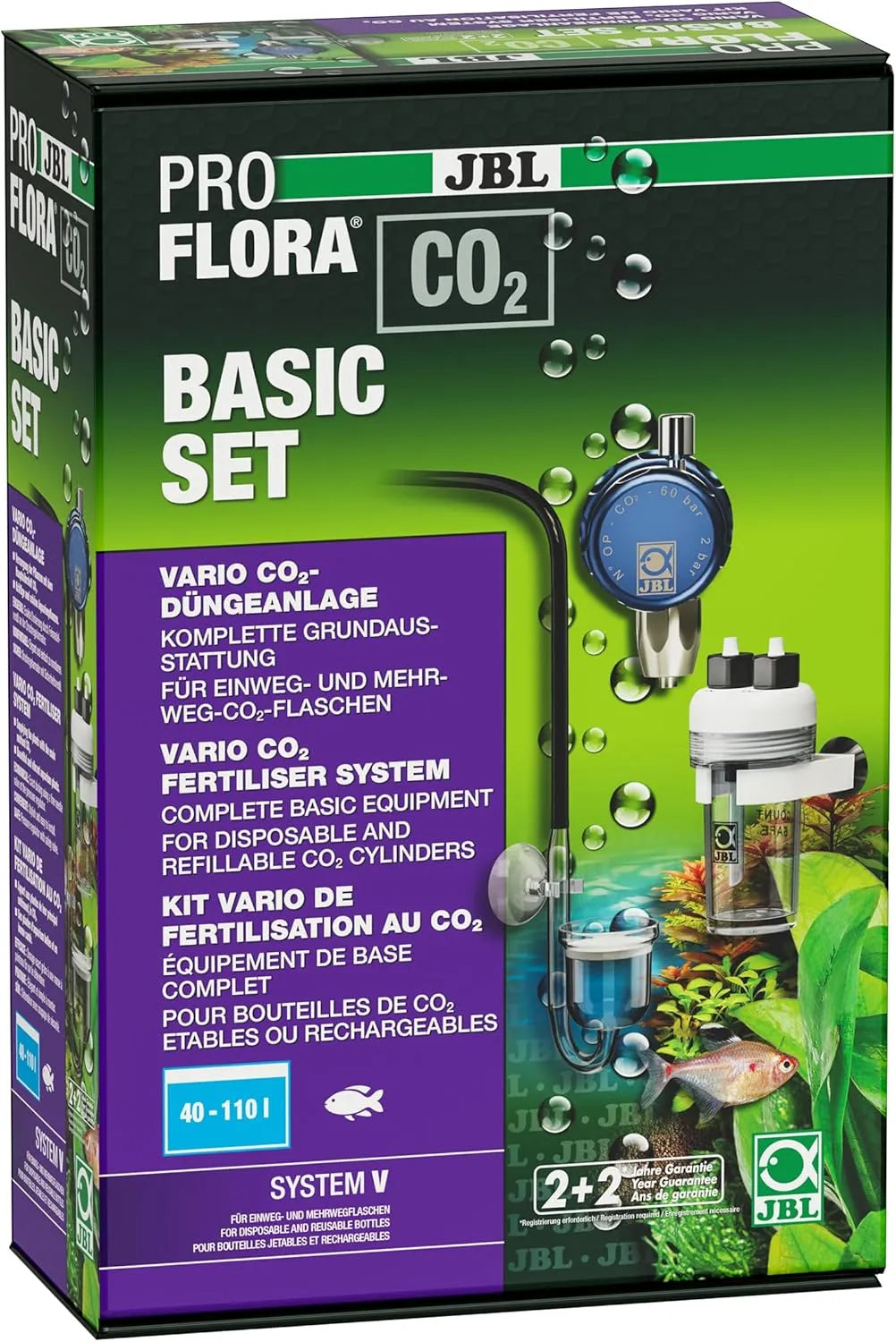 JBL PROFLORA CO2 BASIC SET V Kit Complet de Fertilisation au CO2 pour Aquarium 40-110L Sans Bouteille