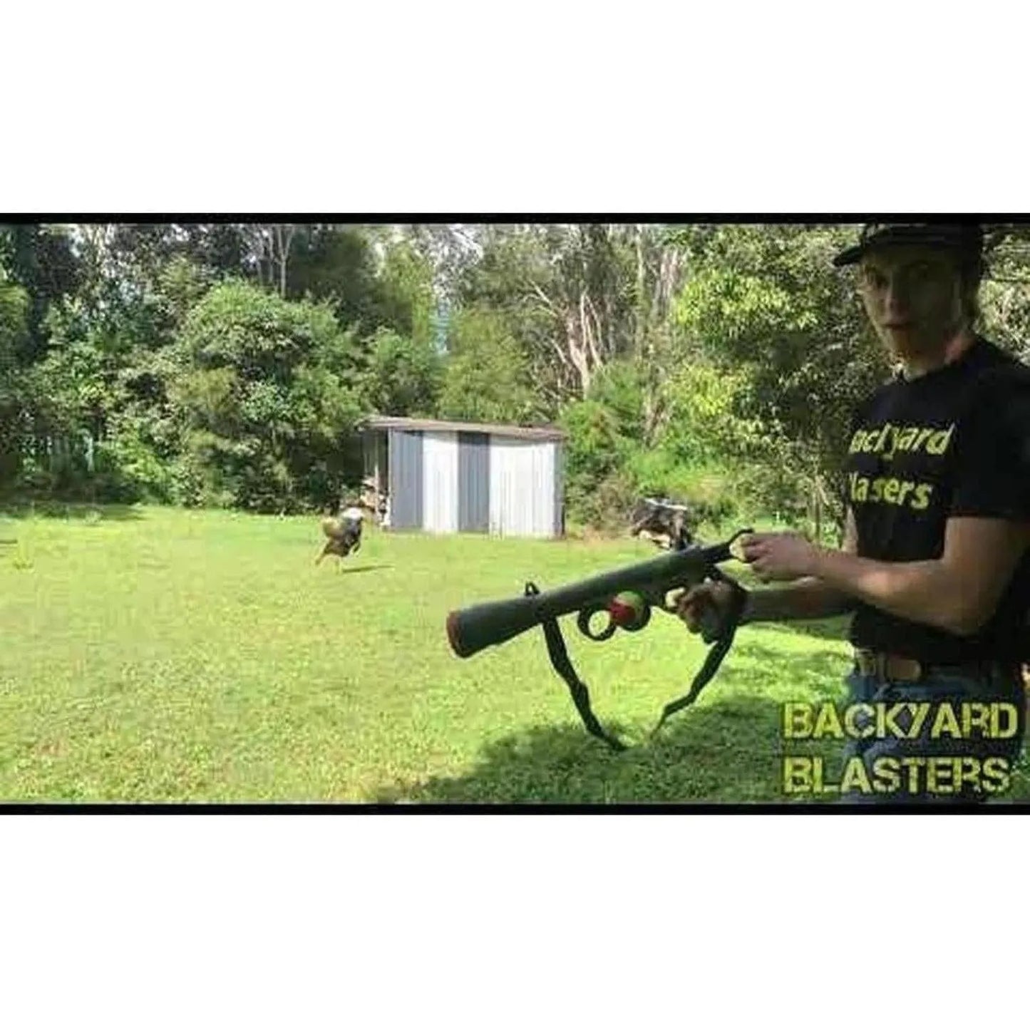 FLAMINGO Bazooka Shooter+ Balle de Tennis Lanceur de balle pour chien 60 cm 2 balles couinantes incluses