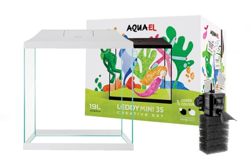AQUAEL Aquarium Set Leddy Mini 35 Blanc 19L
