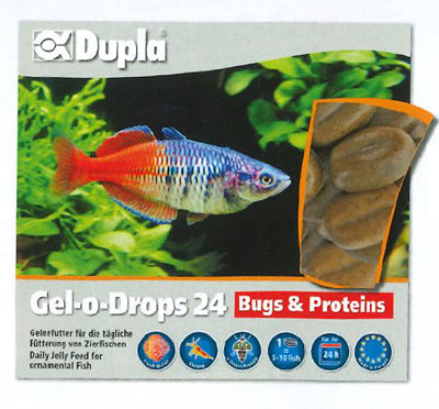 DUPLA Gel-O-Drops 24 Bugs & Proteins Nourriture en Gel pour Poissons Tropicaux 12x2g