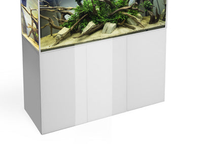 AQUAEL Meuble Glossy 120 Blanc Portes Acrylique pour Aquarium