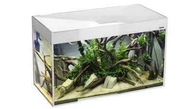 *AQUARIUM GLOSSY 100 BLANC led D&N 2x14w 100x40x63cm 215L(sur cde)
