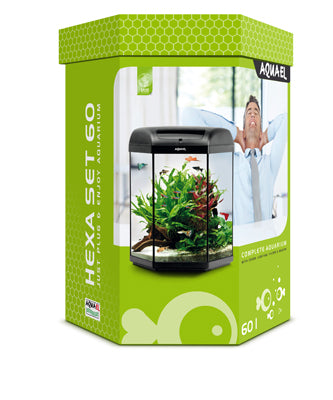 AQUAEL Aquarium HEXA SET D&N 60L LED Filtre Chauffe-eau Intégré