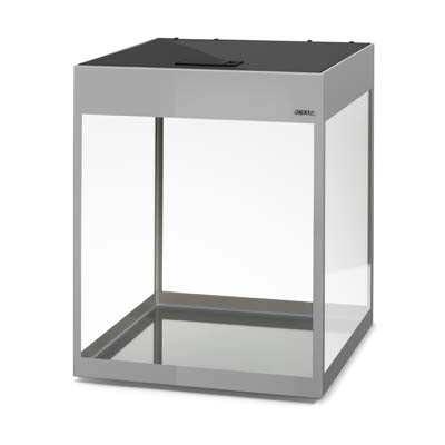 *AQUARIUM GLOSSY CUBE GRIS D&N led 2x10w 50x50x63cm 135L (sur commande