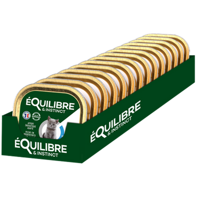 EQUILIBRE & INSTINCT Mousse pour jeune chat riche en saumon, carotte & lait 85g