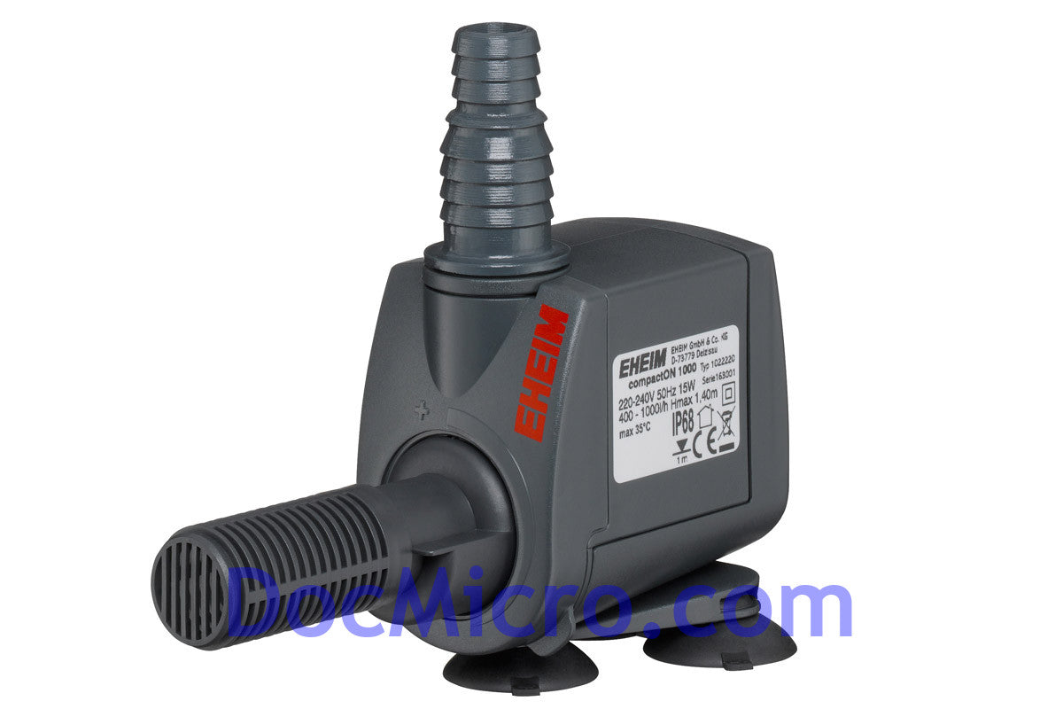 EHEIM Pompe compactON 1000 pour aquarium eau douce et eau de mer Débit réglable 400-1000 L/h 15W