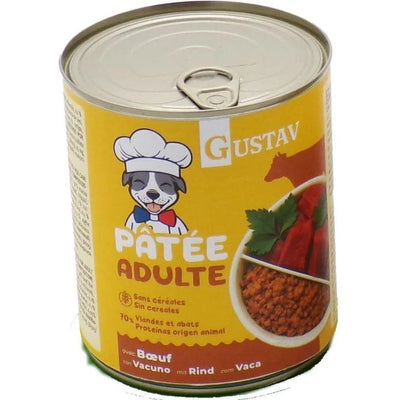 GUSTAV Pâtée Chien Adulte Boeuf 800g
