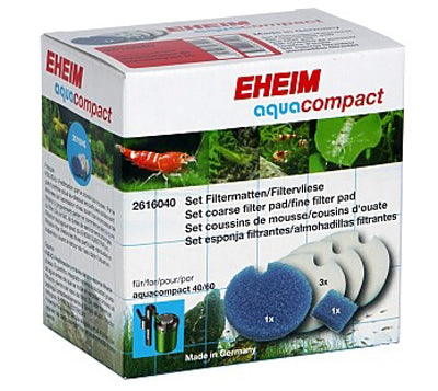 EHEIM Mousse Aquacompact 40/60 Lot de 2 mousses bleues + 3 mousses blanches pour filtre aquarium