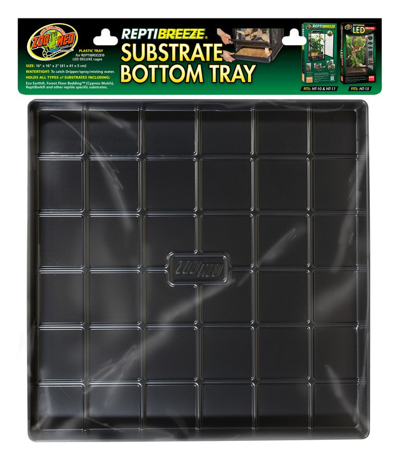 ZOOMED ReptiBreeze Substrate Tray pour NT10 NT11 NT15 Bac à substrat plastique amovible 16x16x2 pouces