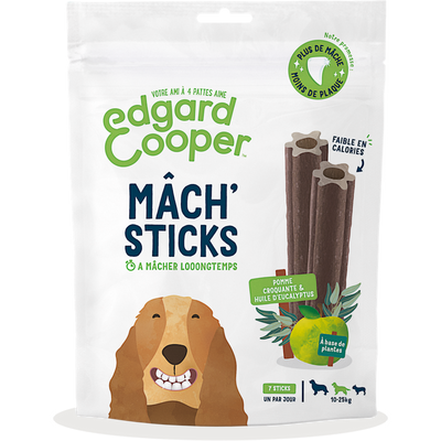 EDGARD COOPER Doggy Dental Bâtonnets à Mâcher Pomme & Eucalyptus Chien Moyen 7 sticks