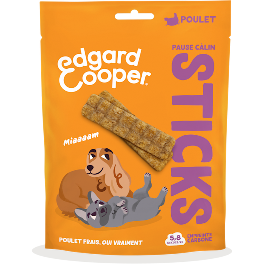 EDGARD COOPER Sticks Pause Câlin Poulet Sans Céréales Chien Adulte 75g