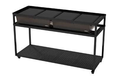 Table avec roulettes + bacs de rangement 123.1x46.8x70cm REPTIZOO