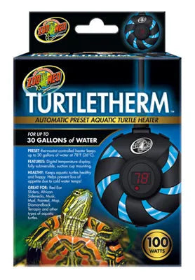 ZOOMED TurtleTherm Chauffage Aquatique Automatique 25W pour Tortues Aquarium jusqu'à 7-8L