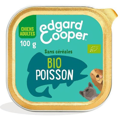 EDGARD COOPER Barquette Bio Sans Céréales au Poisson pour Chien Adulte 100g