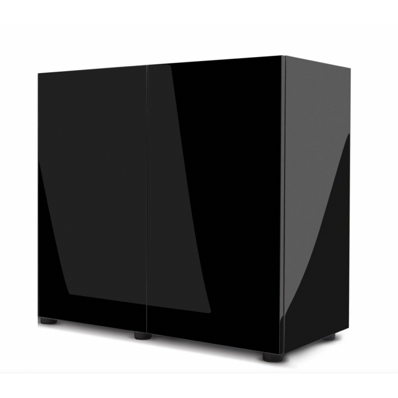 AQUAEL Meuble Glossy 120 Noir Portes Acrylique pour Aquarium