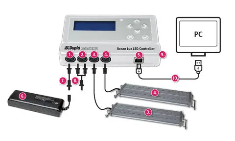 HOBBY-DOSHE AQUARISTIK Dupla Ocean Lux LED Controller pour aquarium marin 24V 130x84x24mm