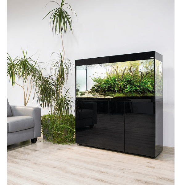 AQUAEL Meuble Glossy 150 Noir Portes Acrylique 150x50x72cm