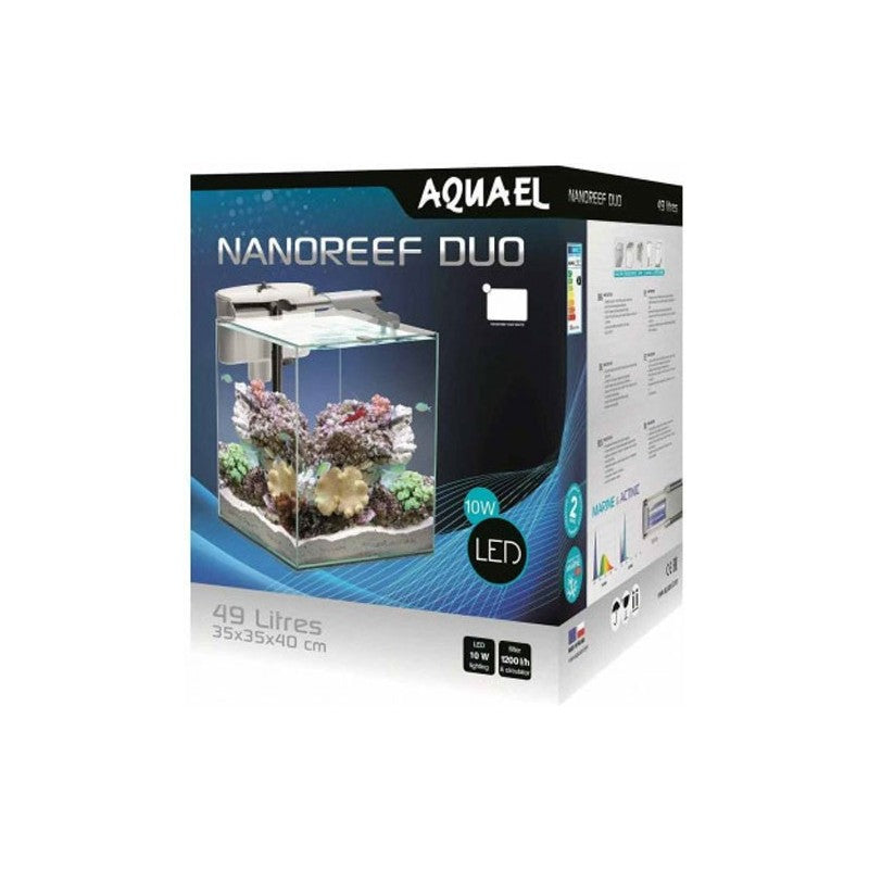 AQUAEL Aquarium Nano Reef 35 Duo Blanc 2.0 49L