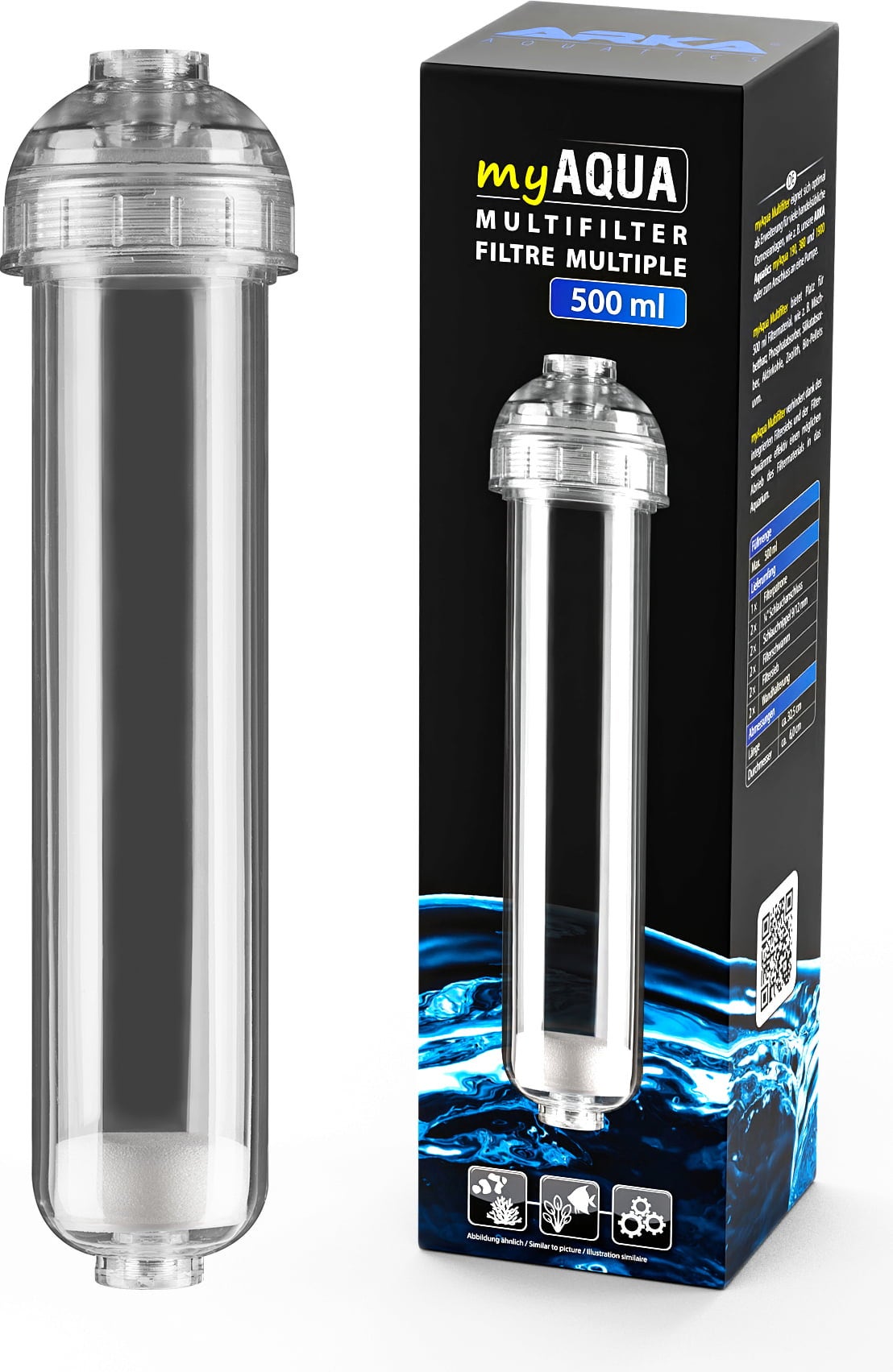 ARKA BIOTECHNOLOGIE Multifilter MF500 Filtre Multifonction Aquarium 500ml