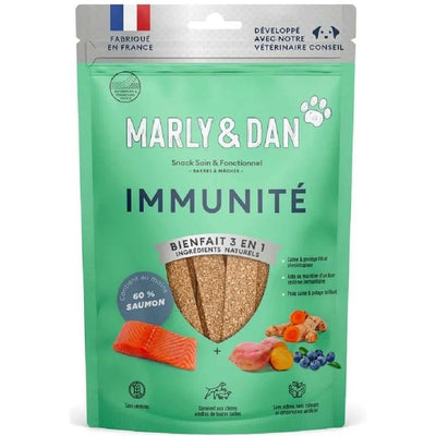 MARLY ET DAN Barres à mâcher Soutien Immunitaire Chien Saumon Sans Céréales 80g