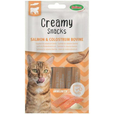 Creamy Snacks Chat x4, saumon/poudre de colostrum bovin