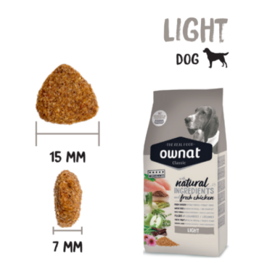 OWNAT Classic Light Croquettes pour Chien Adulte Sujet à Surpoids Poulet Frais 4kg