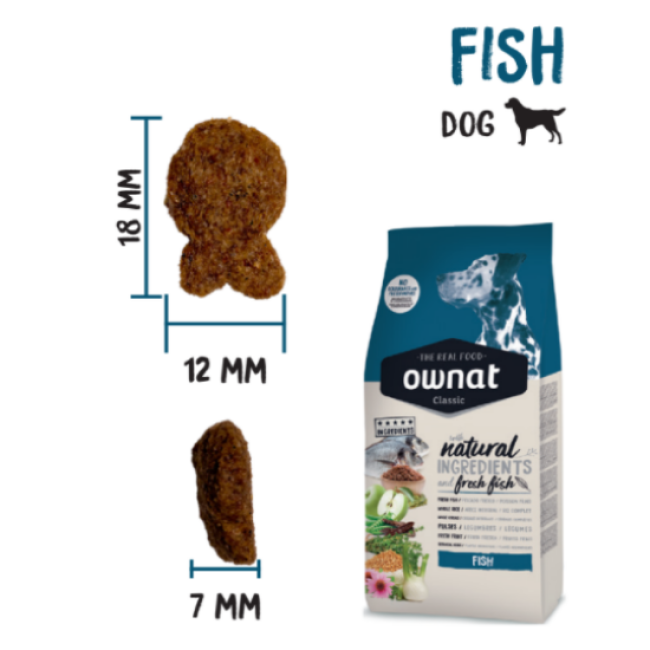 OWNAT Classic Fish Croquettes Chien Adulte Toutes Races Poisson Frais 4kg