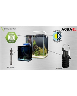 AQUAEL Aquarium Shrimp Set Smart Day & Night 10L Noir