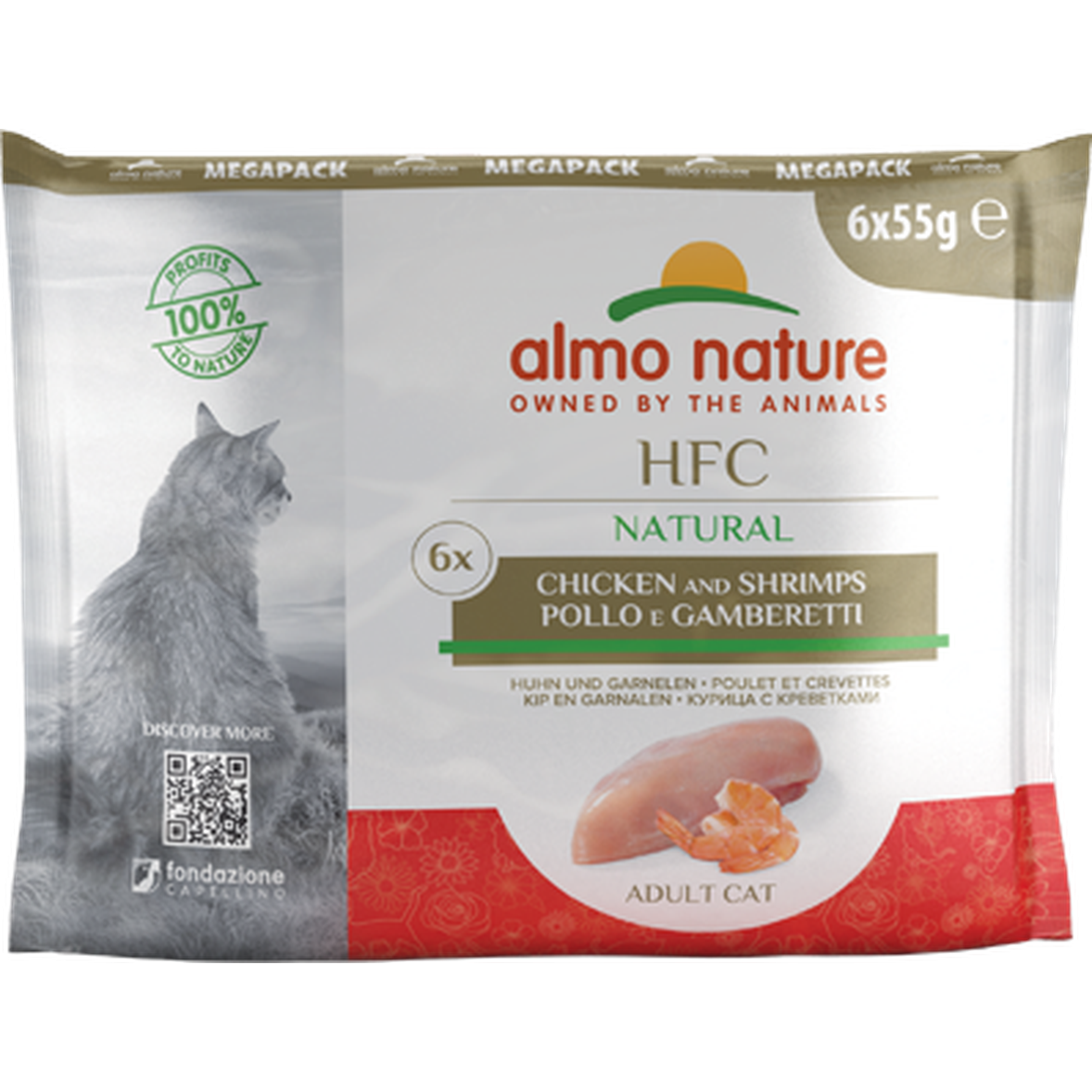 ALMO NATURE HFC Megapack Poulet et Crevettes 6x55g