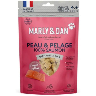 MARLY ET DAN Freeze Dried 100% Saumon Peau & Pelage Chien 50g
