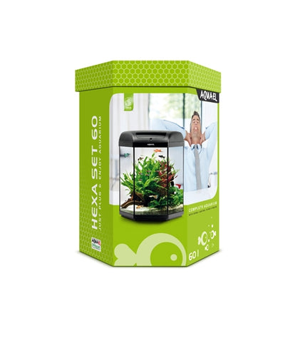 AQUAEL Aquarium HEXA SET D&N 60L LED Filtre Chauffe-eau Intégré