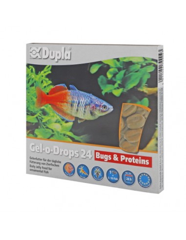 DUPLA Gel-O-Drops 24 Bugs & Proteins Nourriture en Gel pour Poissons Tropicaux 12x2g