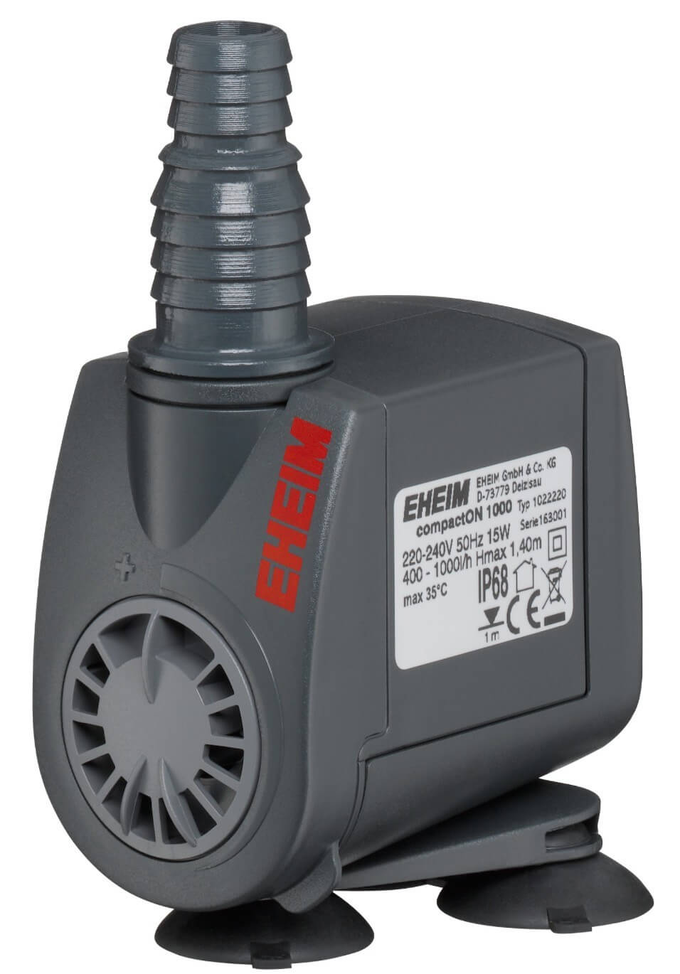 EHEIM Pompe compactON 1000 pour aquarium eau douce et eau de mer Débit réglable 400-1000 L/h 15W
